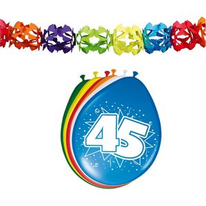 Folat Party 45e jaar verjaardag feestversiering set - Ballonnen en slingers - Feestpakketten