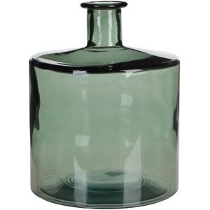 Mica Decorations Guan Fles Vaas - H26 x Ø21 cm - Gerecycled Glas - Groen