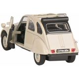 GOKI beige Citroen 2CV speelgoedautootje open dak 11 cm - Speelgoed auto's