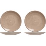 4x stuks ontbijt/dessert bordjes Turbolino beige/bruin 22 cm - Ontbijtborden