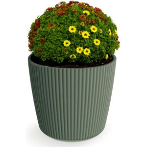 Plantenpot/bloempot Buckingham - buiten/binnen - kunststof - dennen groen - D19 x H17 cm - Plantenpotten