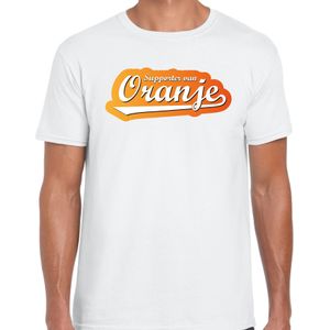 Wit t-shirt Holland / Nederland supporter van oranje EK/ WK voor heren - Feestshirts