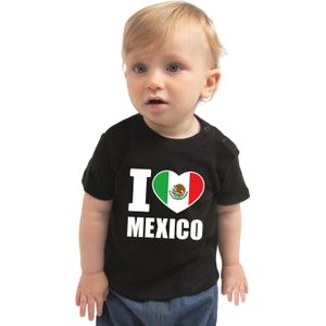 I love Mexico t-shirt zwart voor babys - Feestshirts