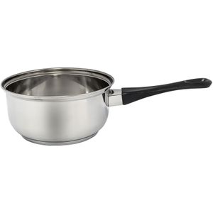 RVS steelpan/sauspan 16 cm met bakeliet handgreep - Sauspan/juspan - Steelpannetje - Koken - Keukengerei