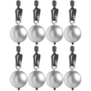 12x stuks tafelkleedgewichtjes zilveren kogels/ballen - Tafelkleedgewichten