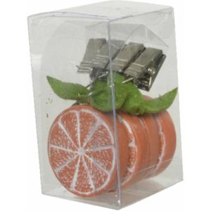 12x Sinaasappels tafelkleedgewichtjes fruit thema - Tafelkleedgewichten