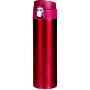 RVS thermosfles / isoleerfles voor onderweg 450 ml fuchsia roze - Thermosflessen