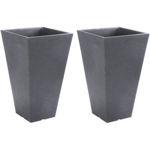 Set van 2x stuks antraciet grijze bloempotten 55 cm  - Plantenpotten