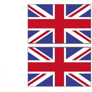 2x stuks landen thema vlag Union Jack Engeland 90 x 150 cm feestversiering - Vlaggen