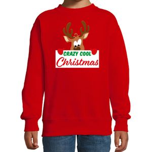 Crazy cool Christmas Kerstsweater / Kersttrui rood voor kinderen - kerst truien kind