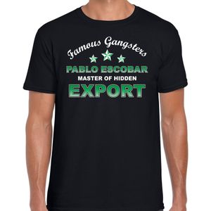 Famous gangsters Pablo Escobar tekst t-shirt / kostuum zwart heren - Feestshirts