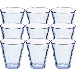 24x Drinkglazen/waterglazen blauw Picardie hardglas 31 cl - Drinkglazen