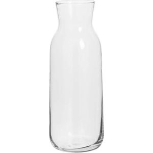 Karaf/schenkkan klein 0,7 liter van glas recht model met smalle hals - Schenkkannen
