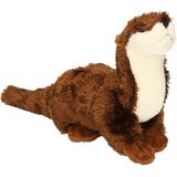Knuffeldier Otter - zachte pluche stof - bruin - 16 cm - dieren speelgoed - Knuffeldier