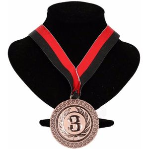 Ajax kleuren medaille nr. 3 halslint rood en zwart - Fopartikelen