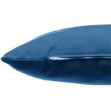 Hesperide Sierkussen - Set van 4x stuks - binnen/ buiten bank - blauw - 40 x 10 cm - tuinstoelkussens