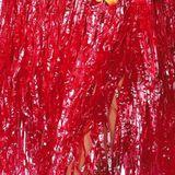 Hawaii verkleed rokje - 4x - voor volwassenen - rood - 50 cm - rieten hoela rokje - tropisch - Carnavalskostuums