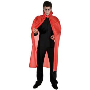 Halloween Dracula cape - voor volwassenen - rood - L127 cm - Carnavalskostuums