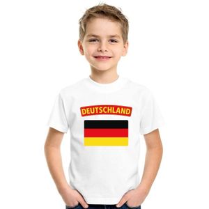 T-shirt wit Duitsland vlag wit jongens en meisjes - Feestshirts