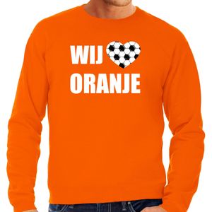 Oranje sweater / trui Holland / Nederland supporter wij houden van oranje EK/ WK voor heren - Feesttruien