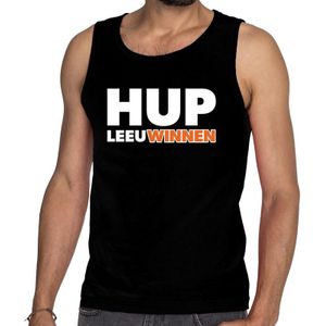 Nederland supporter tanktop / mouwloos shirt Hup LeeuWinnen zwart heren - landen kleding S