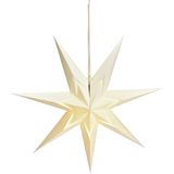 Decoratie kerststerren - 2x st- wit - 60 cm - papier - 7 punten - hangend  - Kerststerren