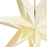 Decoratie kerststerren - 2x st- wit - 60 cm - papier - 7 punten - hangend  - Kerststerren