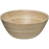 Secret de Gourmet Slakom/schaal met slacouvert - Bamboe - D25 cm - Saladeschalen