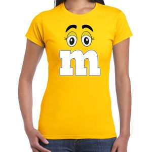 Verkleed t-shirt M voor dames - geel - carnaval/themafeest kostuum - Feestshirts