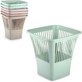 PlasticForte Afvalbak/vuilnisbak/kantoor prullenbak - plastic - mintgroen - 30 cm