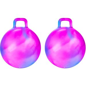 Skippybal marble - 2x - roze/blauw - D45 cm - buitenspeelgoed voor kinderen - Skippyballen