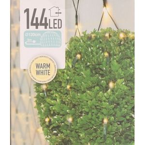 Kerst warm witte LED verlichting rond lichtgordijn 120 cm voor buxus bal/bol - Kerstverlichting lichtgordijn