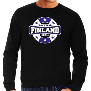 Have fear Finland is here / Finland supporter sweater zwart voor heren - Feesttruien