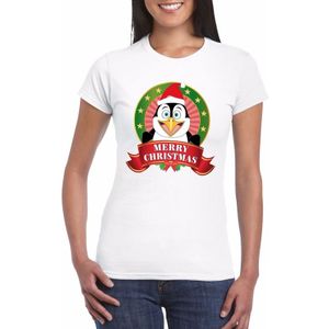 Witte pinguin Kerst t-shirt voor dames Merry Christmas - kerst t-shirts