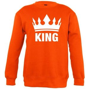 Oranje Koningsdag King sweater kinderen - Feesttruien