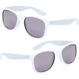 10x stuks witte kinder feest- en zonnebril  - Verkleedbrillen