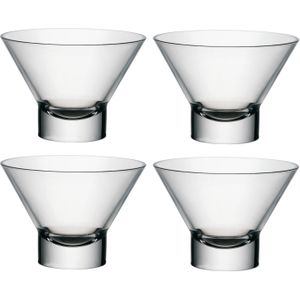 Bormioli Rocco IJs/sorbet coupes op voet - set 8x - glas - 370 ml - IJscoupe glazen/schaaltjes