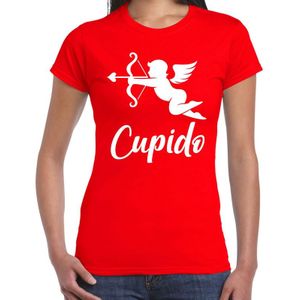 Cupido liefdes shirt / kostuum rood voor dames - Feestshirts