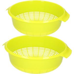 Forte plastics kunststof keuken vergieten 2x combi voordeelset groen 27 x 10 cm en 23 x 9 cm