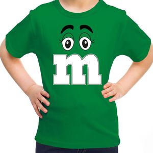 Verkleed t-shirt M voor kinderen - groen - meisje - carnaval/themafeest kostuum - Feestshirts
