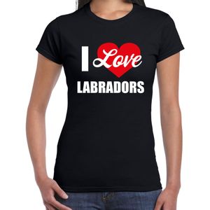 I love Labradors honden t-shirt zwart voor dames - T-shirts