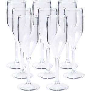 DEPA Champagneglas - 24x - transparant - onbreekbaar kunststof - 150 ml - feest glazen