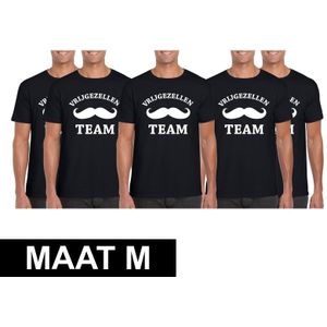 5x Vrijgezellenfeest Team t-shirt zwart heren Maat M - Feestshirts