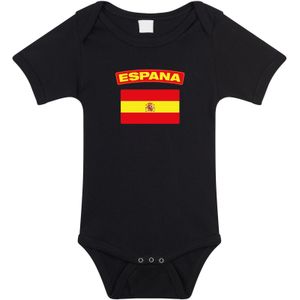 Espana romper met vlag Spanje zwart voor babys - Feest rompertjes
