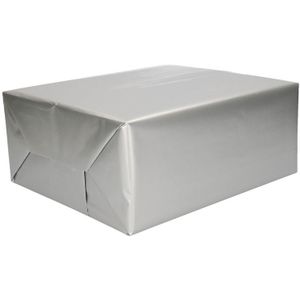 4x stuks rollen kerst cadeaupapier zilver 70 x 200 cm - Cadeaupapier