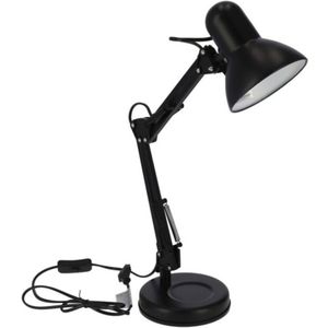 Zwarte bureaulamp/tafellamp 37 x 15 x 42 cm - Bureaulampen