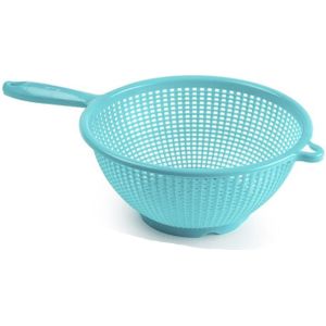Plasticforte Keuken vergiet/zeef - kunststof - Dia 24 cm x Hoogte 11 cm - blauw