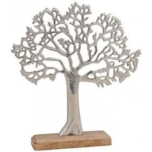 Metalen decoratie Tree of life boom op standaard 33 cm - Beeldjes