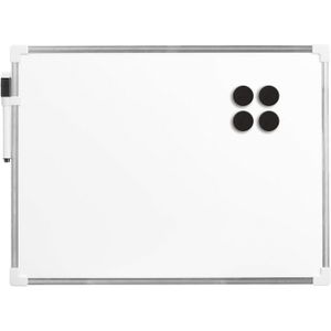 Whiteboard/memobord magnetisch - met marker en magneten - zwart - 30 x 40 cm - Whiteboards