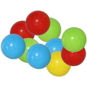 Kunststof ballenbak ballen - felle vrolijke kleuren - 10x stuks - ca 8.50 cm - Ballenbakballen